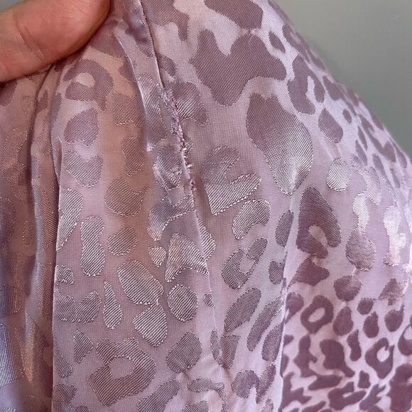 Blue Blush Purple Leopard Satin Mini Skirt || SZ L - Picture 11 of 13